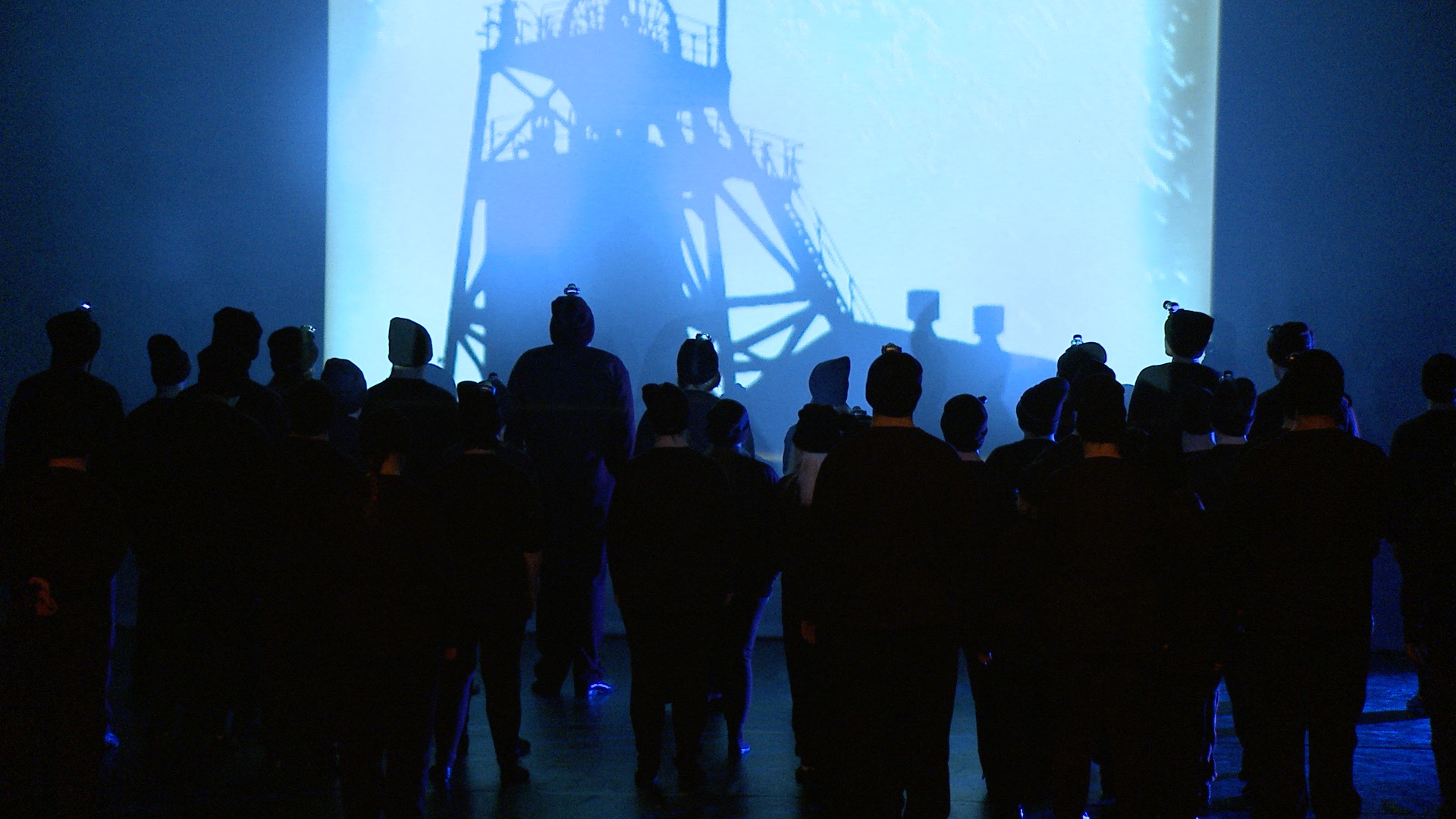 Still from performance of COAL at Durham Gala Theatre.